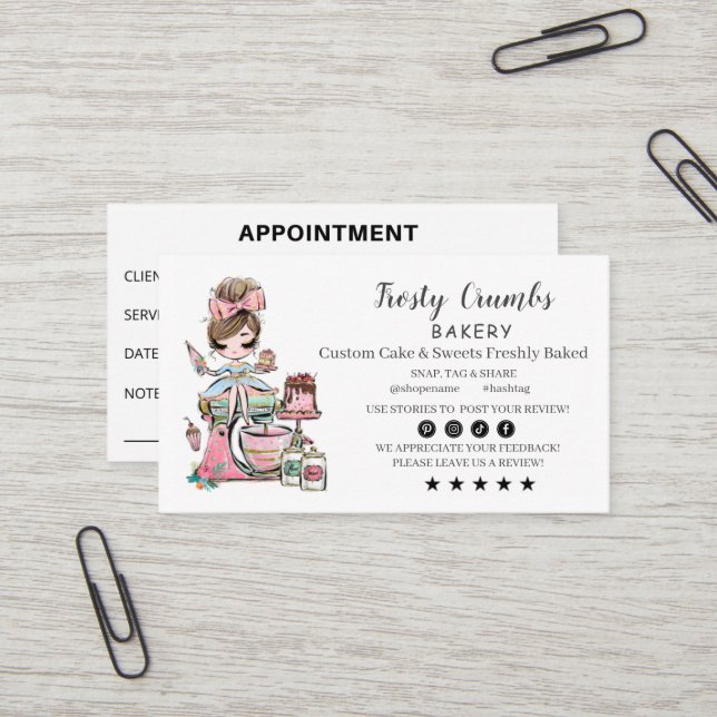 Carte De Visite Business Card für Bäckerei (Devant/Arrière en situation)