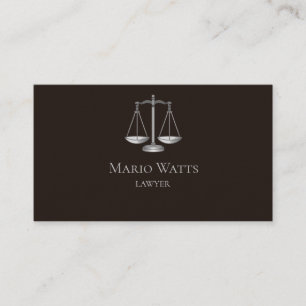 Carte De Visite Business Card Lawyer Black and Grey