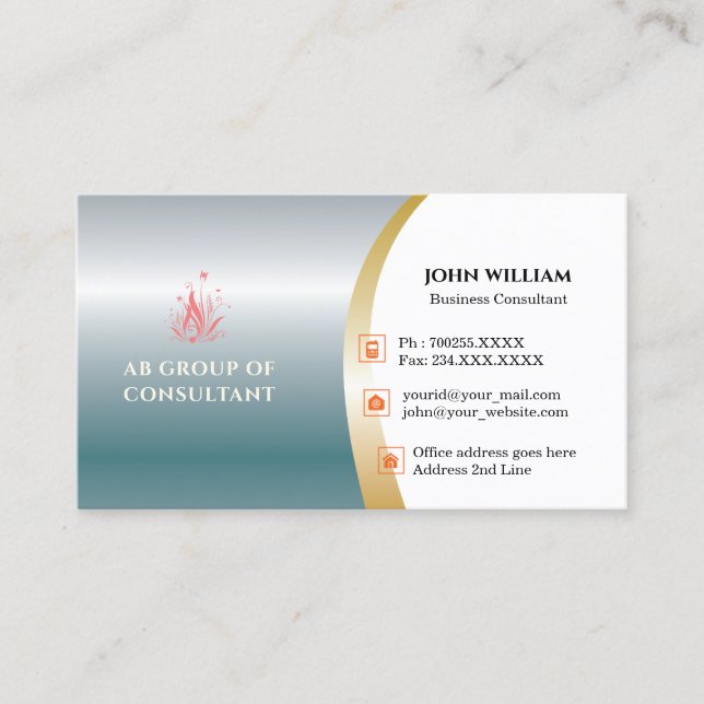 Carte De Visite Business Consultant moderne avec logo modèle (Devant)