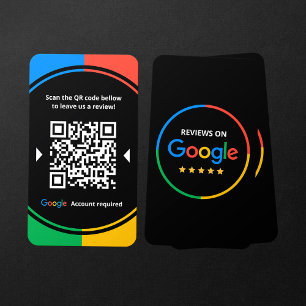 Carte De Visite Business Review Link Google 5 Star Reviews QR Code