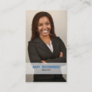 Carte De Visite Businesscards bleus chics d'immobiliers de photo