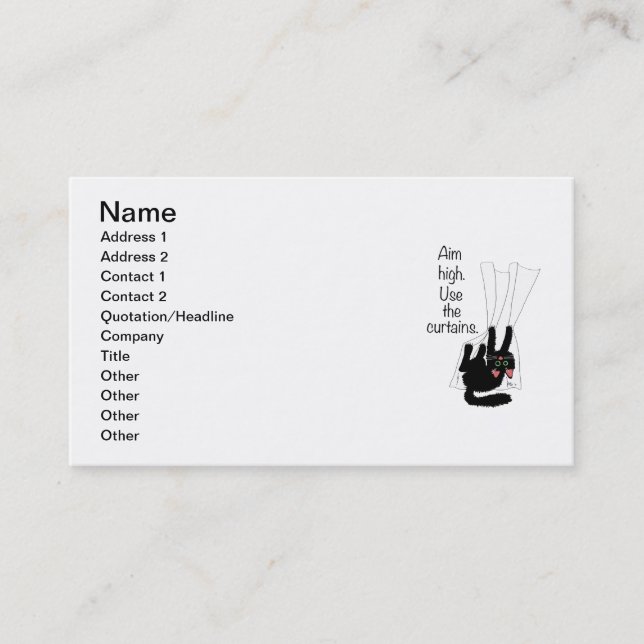 Carte De Visite But haut. Utilisez les rideaux (Devant)