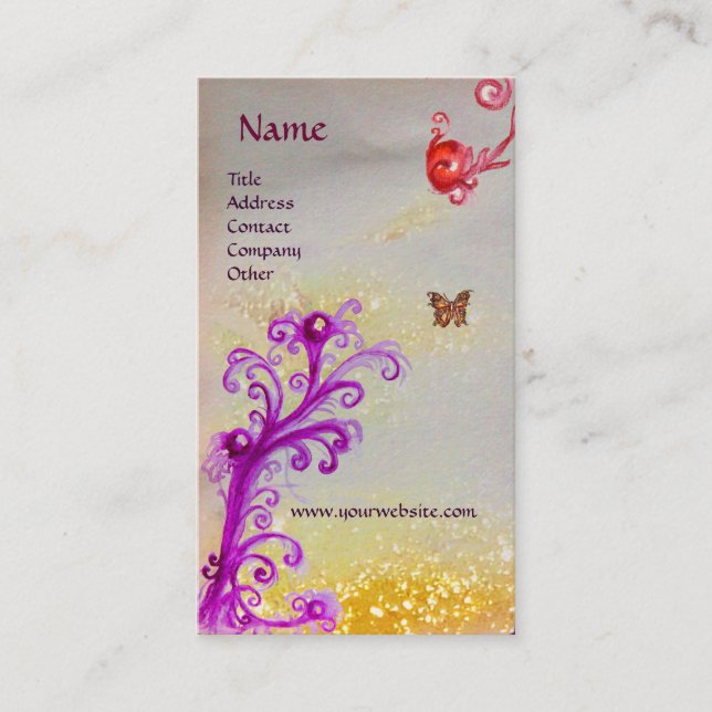 CARTE DE VISITE BUTTERFER DANS SPARKLES SILVER PLATINUM MONOGRAM (Devant)