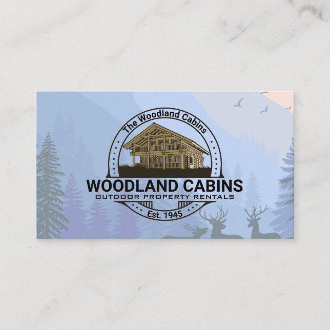 Carte De Visite Cabine | Les arbres dans la forêt | Vie sauvage (Devant)
