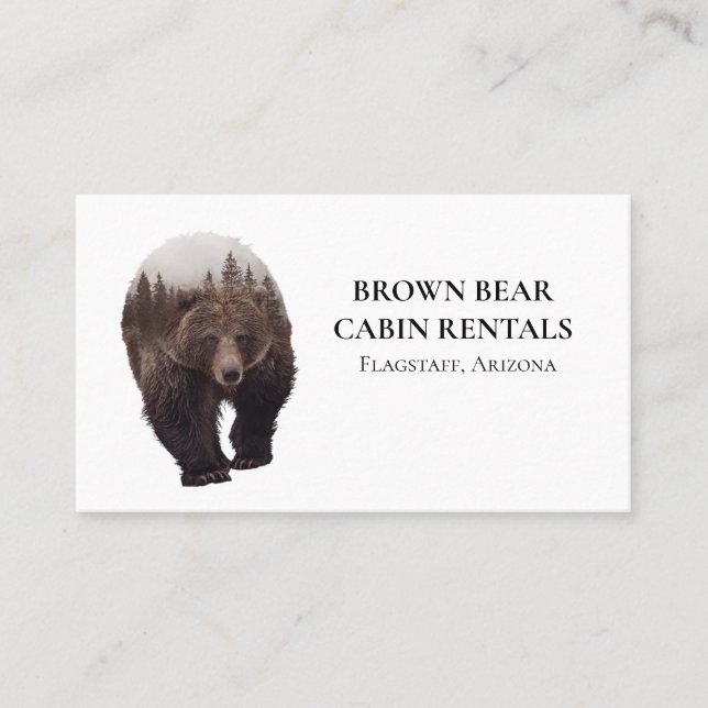 Carte De Visite Cabine Mountain Home Location de vacances Ours (Devant)