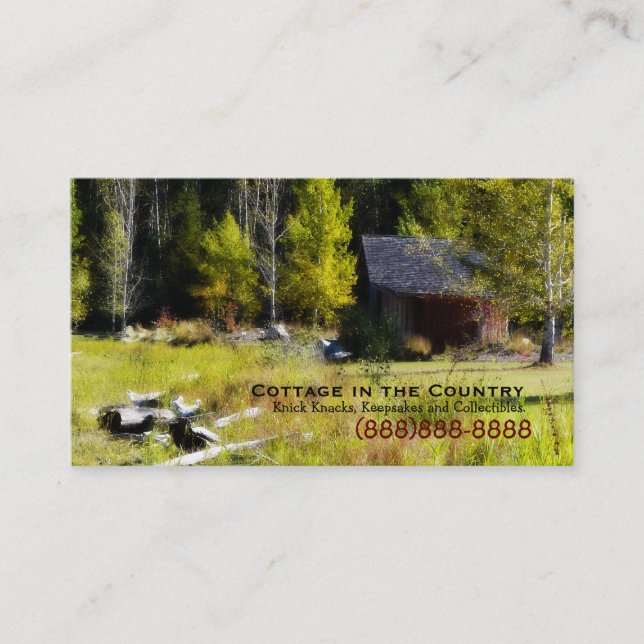 Carte De Visite Cabine rustique le premier jour de l'automne (Devant)