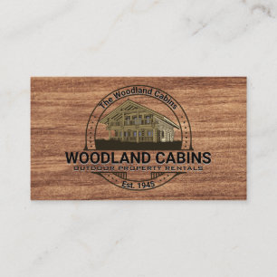 Carte De Visite Cabine   Texture du grain de bois foncé