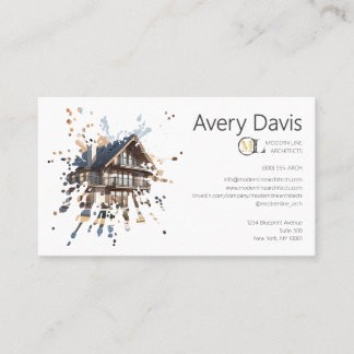 Carte De Visite Cabinet d'Architecture Moderne avec Conception Art