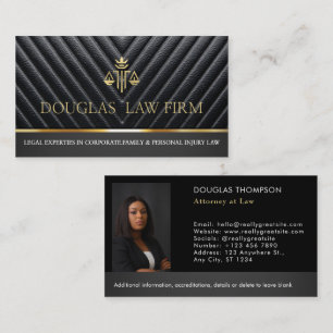 Carte De Visite Cabinet d'avocat Avocat Photo cuir noir