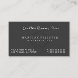 Carte De Visite Cabinet d'avocat Simple Gris Monotones