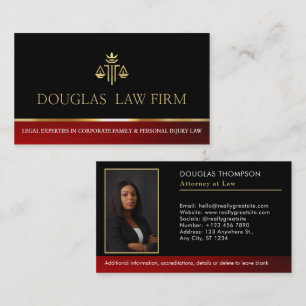 Carte De Visite Cabinet d'avocats Avocat photo Professionnel moder