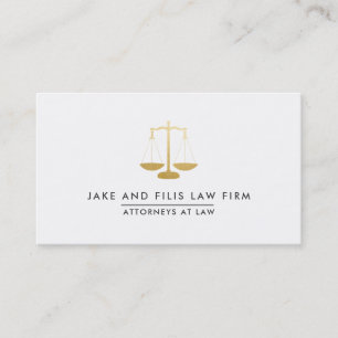 Carte De Visite Cabinet d'avocats professionnel en échelles d'or