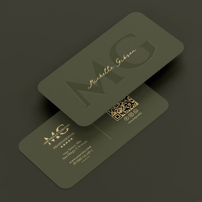 Carte De Visite Cabinet de droit notaire moderne Procureur Monogra (Modern Notary Law Firm Attorney Monogram Green Business Card
)