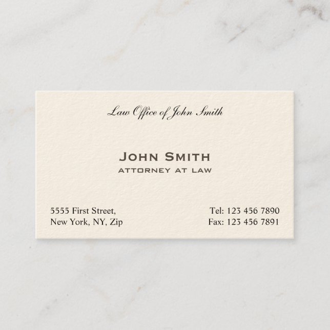 Carte De Visite Cabinet juridique simple élégant professionnel de (Devant)