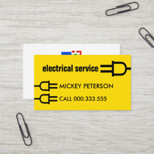 Carte De Visite Câblage de la prise d'alimentation jaune vif