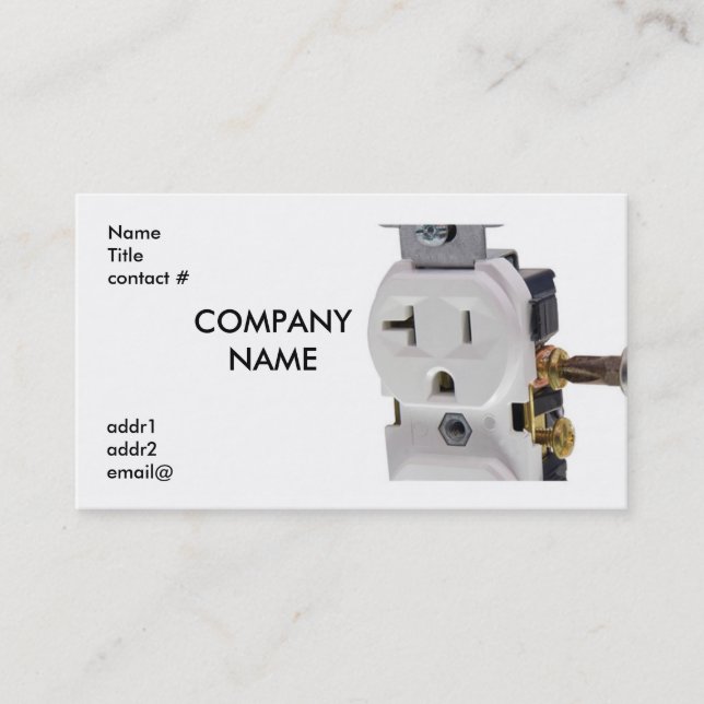 Carte De Visite câblage électrique de prise murale (Devant)