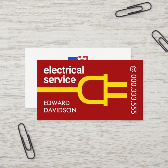 Carte De Visite Câblage électrique d'une simple prise d'alimentati (Devant/Arrière en situation)