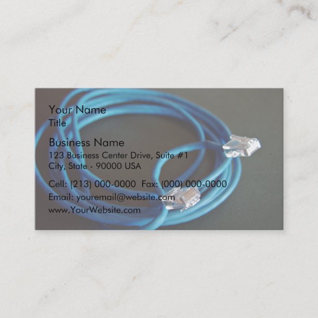 Carte De Visite Câble bleu de l'Ethernet CAT5 (Devant)