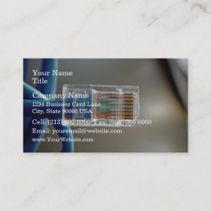 Carte De Visite Câble CAT5 Ethernet bleu