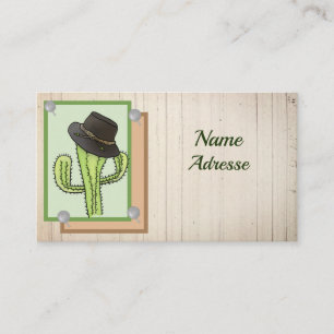Carte De Visite Cactus à chapeau