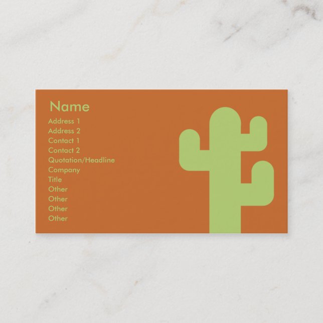 Carte De Visite Cactus - Business (Devant)