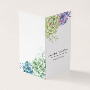 Carte De Visite Cactus de désert aquarelle succulentes