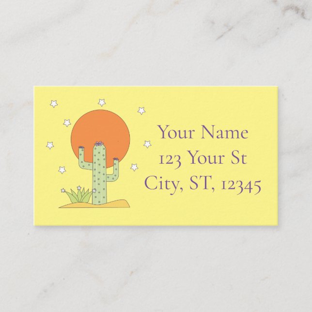 Carte De Visite Cactus du désert Sun Thunder_Cove (Devant)