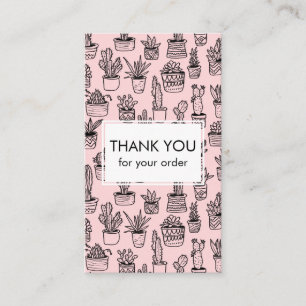 Carte De Visite Cactus mignons et succulents Code QR Merci de comm