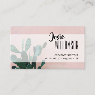 Carte De Visite Cactus rose moderne