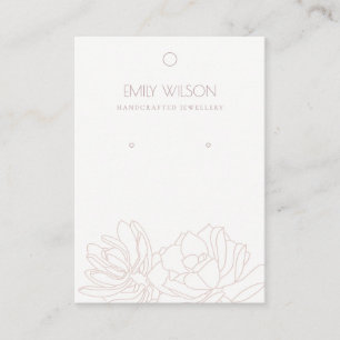 CARTE DE VISITE CACTUS SUCCULENT BLUSH PEGHOLE EARRING AFFICHAGE 