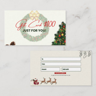Carte de visite cadeau 100 $