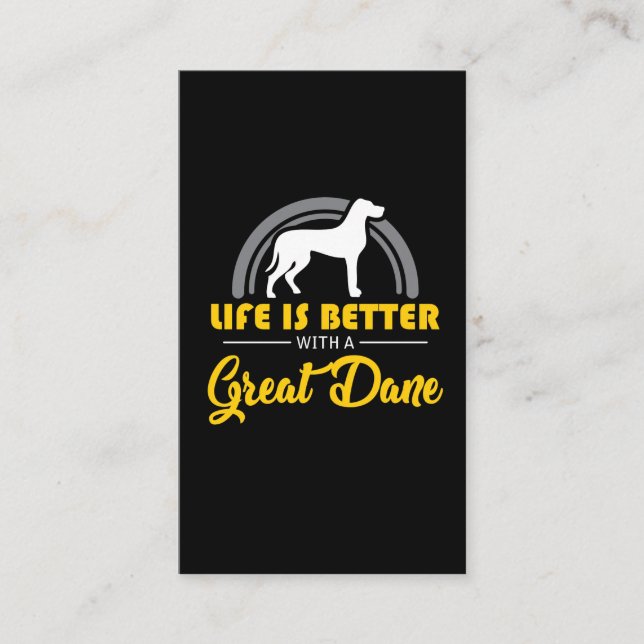 Carte De Visite Cadeau de chien de great dane - amour d'animal de (Devant)
