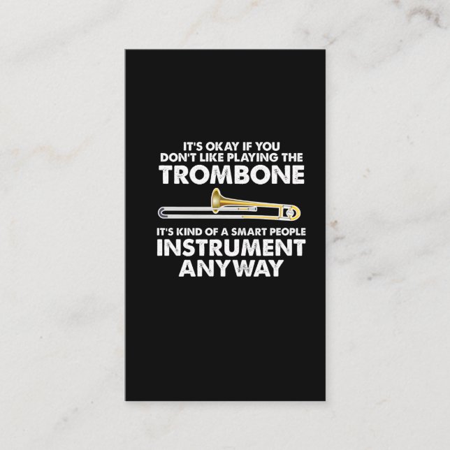 Carte De Visite Cadeau de trombone - orchestre futé d'instrument (Devant)