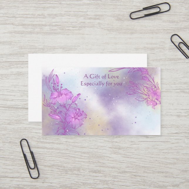 Carte de visite cadeau Flower Shop (Devant/Arrière en situation)