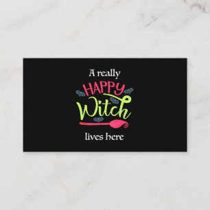 Carte De Visite Cadeau Halloween   Une Sorcière Vraiment Heureuse 