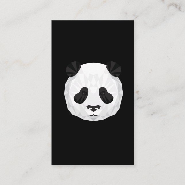 Carte De Visite Cadeau polygonal de panda pour le gardien du zoo (Devant)