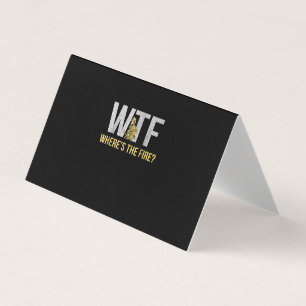 Carte De Visite Cadeau pompier   WTF Où est le pompier
