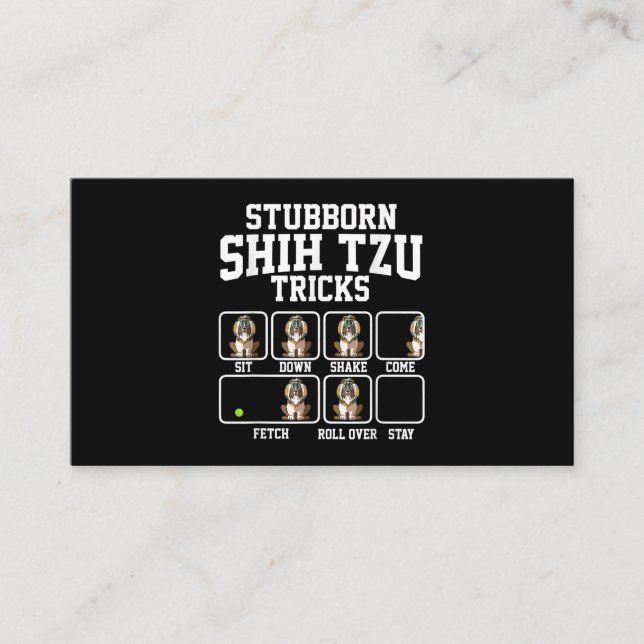 Carte De Visite Cadeau Shih Tzu |Amoureux des chiens de Tricks de  (Devant)