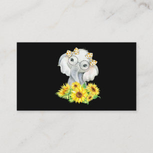Carte De Visite Cadeaux de tournesol éléphant