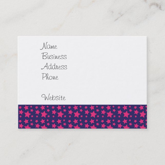 Carte De Visite Cadeaux Girly de profil sous convention astérisque (Devant)