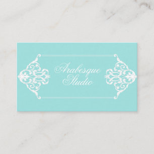 Carte De Visite Cadre baroque opulent bleu et blanc