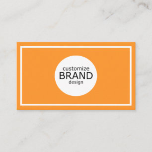 Carte De Visite Cadre blanc orange minimaliste professionnel
