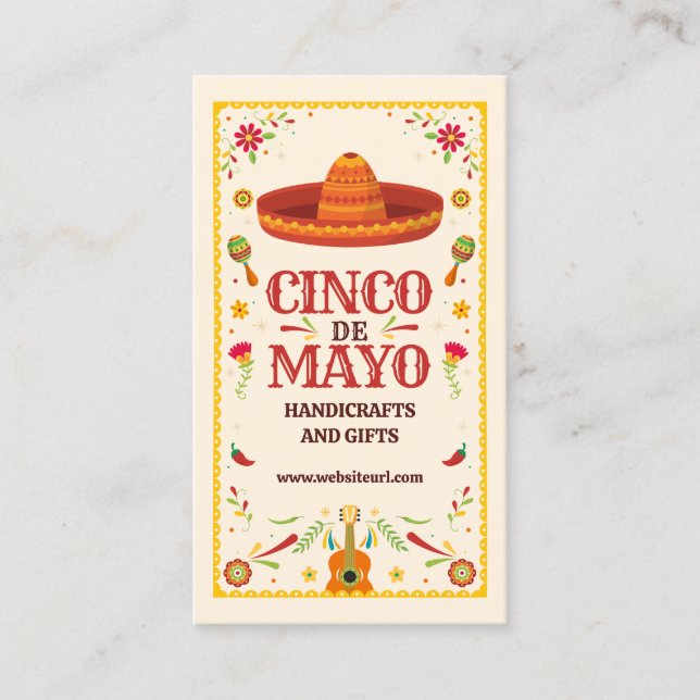 Carte De Visite Cadre Cinco de Mayo Mexicain (Devant)