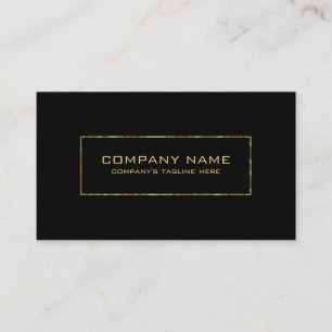 Carte De Visite Cadre de bordure minimaliste noir et or brillant