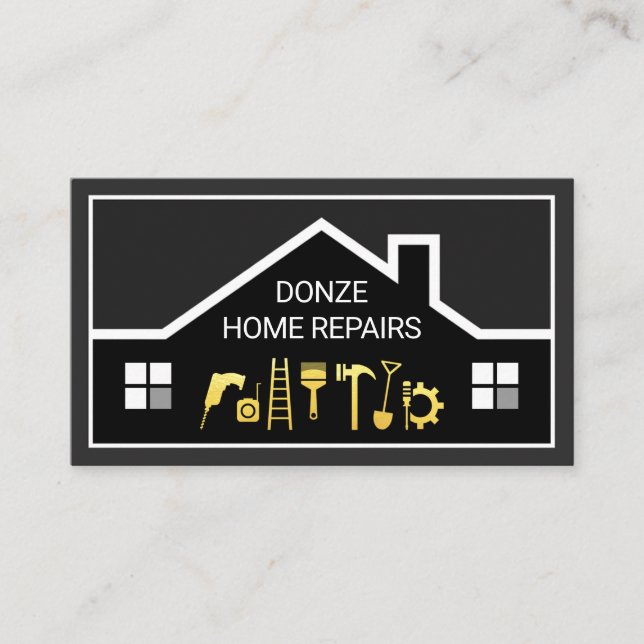 Carte De Visite Cadre de construction créative Outils de bricoleur (Devant)