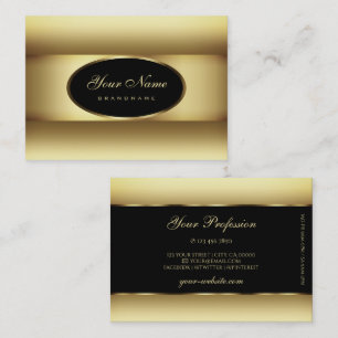 Carte De Visite Cadre de luxe ombré beige noir décor doré foncé