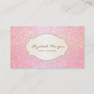 Carte De Visite Cadre de Parties scintillant or Bokeh Glittery mod