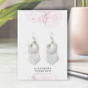 Carte De Visite Cadre de pivoine moderne Croquis floral Bijoux