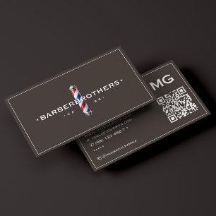 Carte De Visite Cadre de poteau classique de barbier Espresso Barb