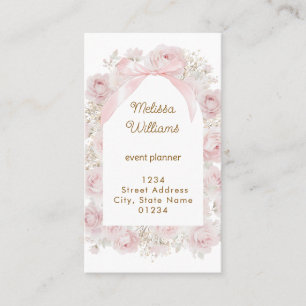 Carte De Visite cadre de roses roses